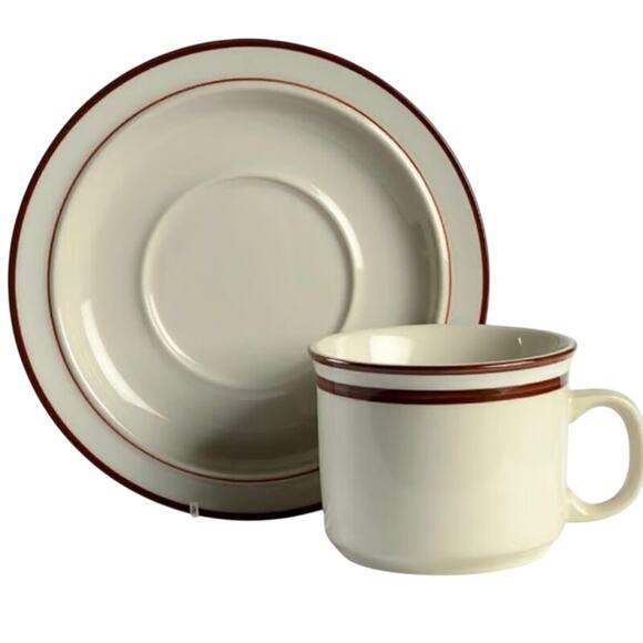 VTG Elegance II Collection Bavarian Brown Cup & Saucer | 4 Sets | 1970s | EUC - Picture 1 of 8